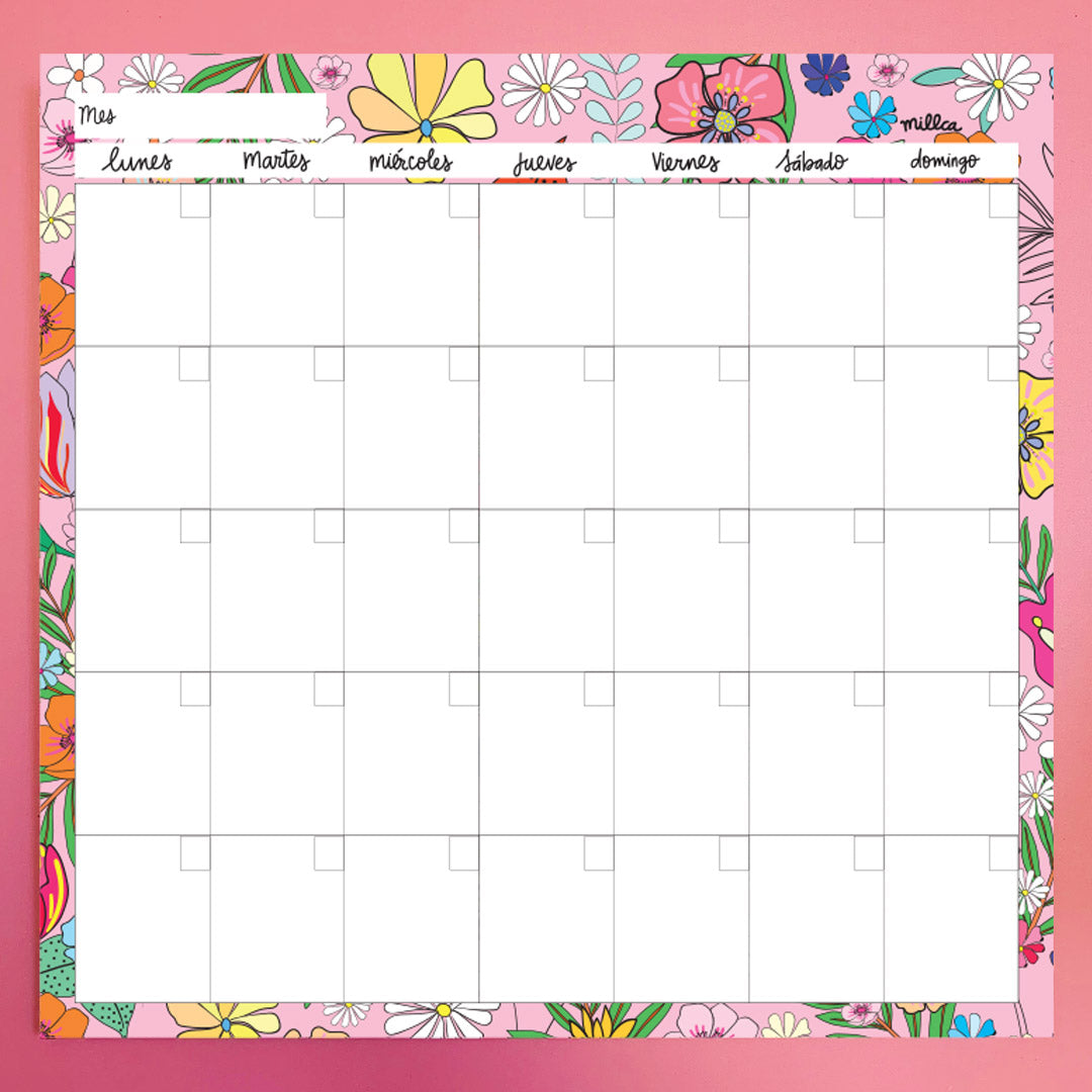 PLANNER MENSUAL FLORAL